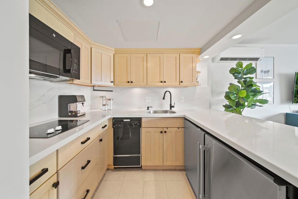 Kitchen with Separate Mini Freezer and Mini Refrigerator