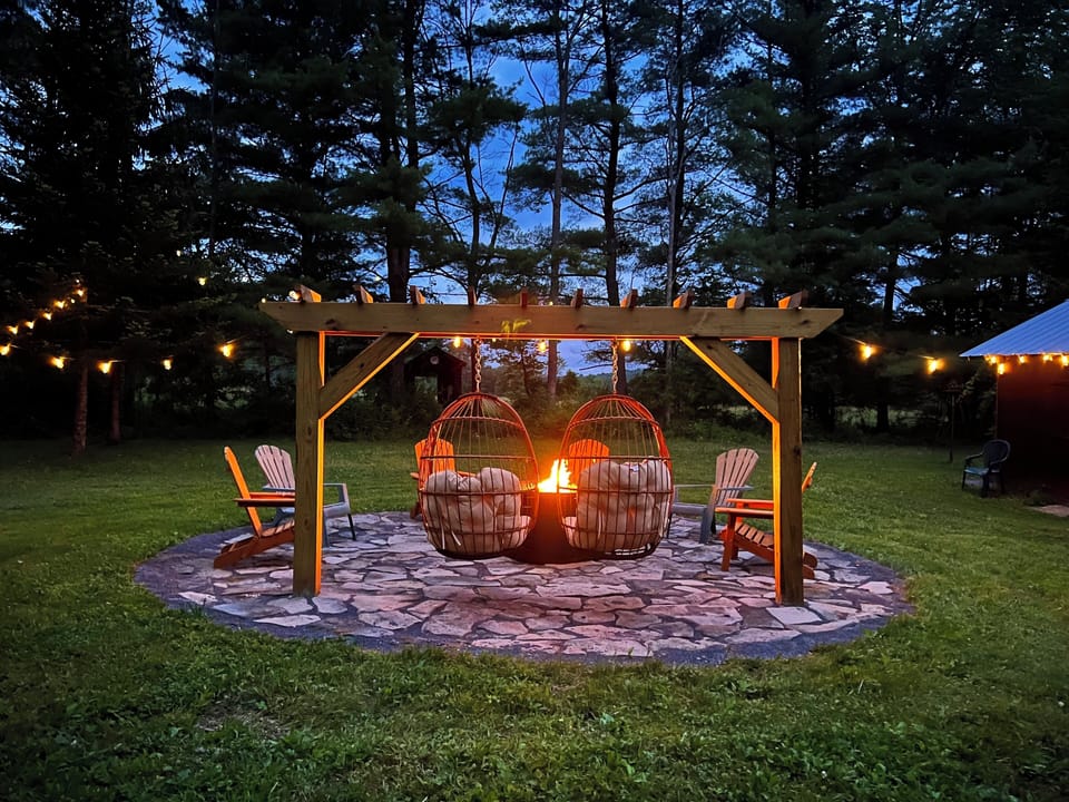 Backyard propane fire pit available mid May to mid October