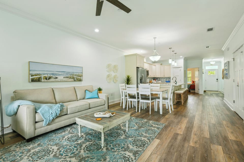 Modern, open floor plan.