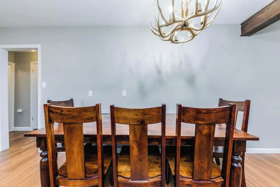 Gather around the large dining table for board games or a family-style feast.