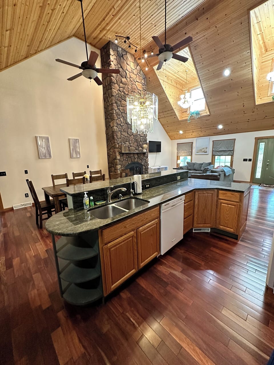 View of Dining Room & Island seating. 