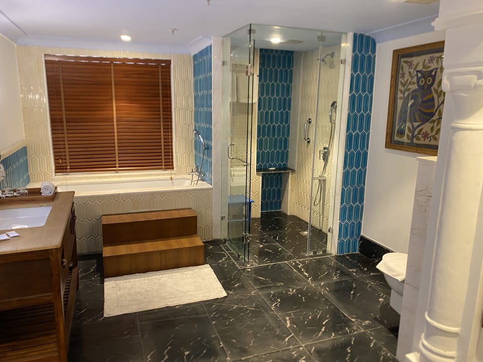 Elite Suite, 1 King Bed | Bathroom | Free toiletries, hair dryer, slippers, soap