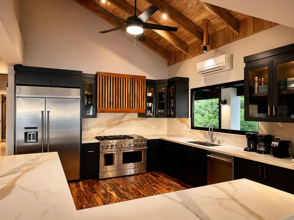 Fully equipped with everything you need to cook from home. But, we recommend our executive chef