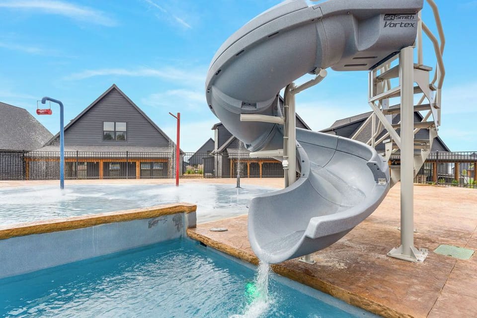 Water slide across the street