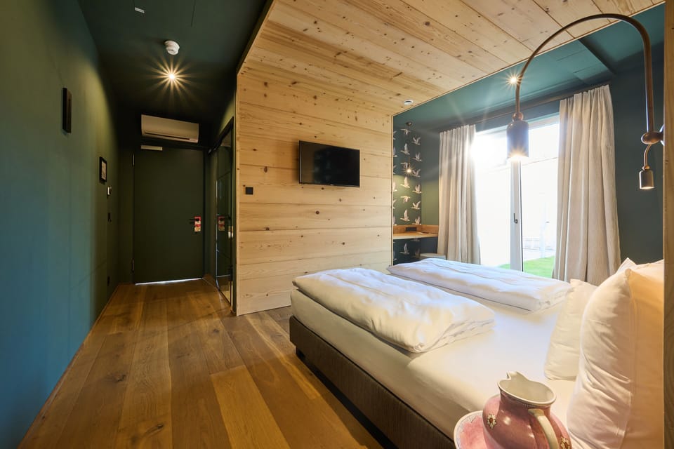 Deluxe Room, 1 King Bed, Non Smoking, Pets Allowed | Living area | Flat-screen TV