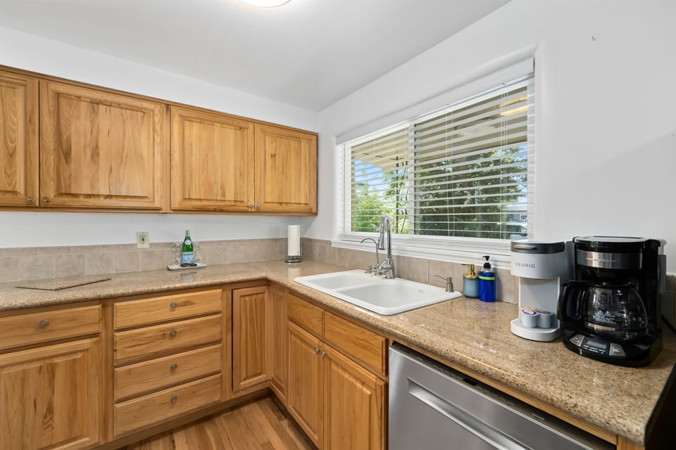 View of the kitchen looking out over Howry St.