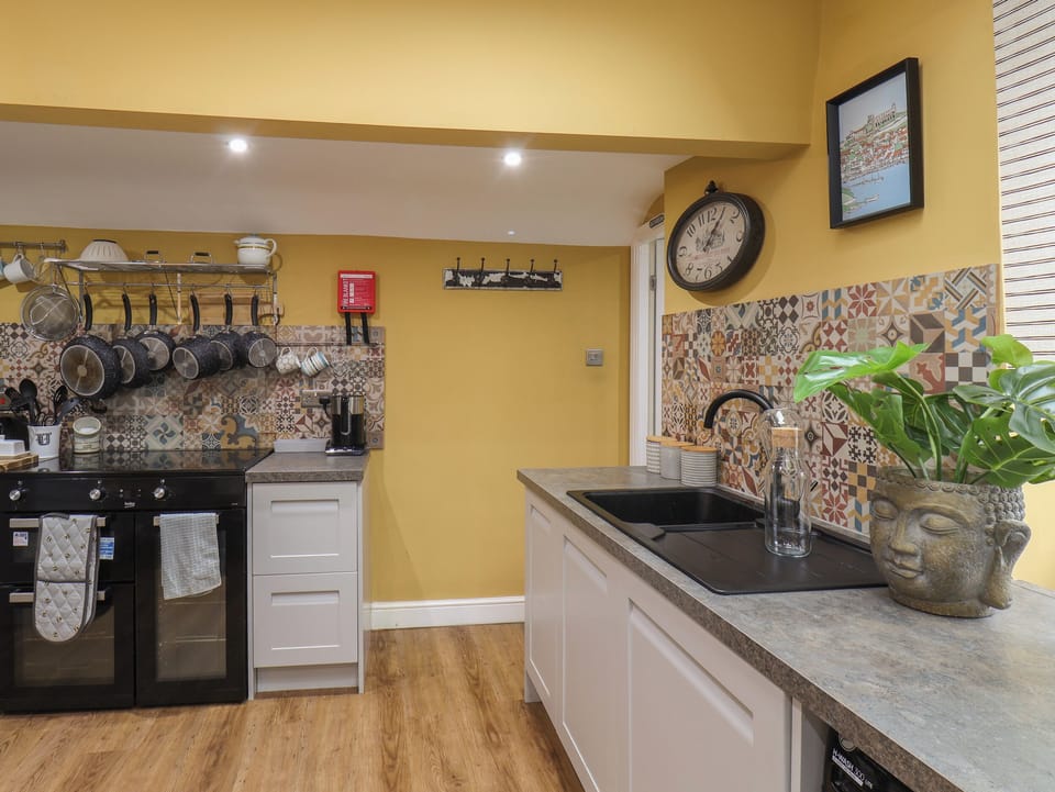 Fridge, dishwasher, electric kettle, toaster