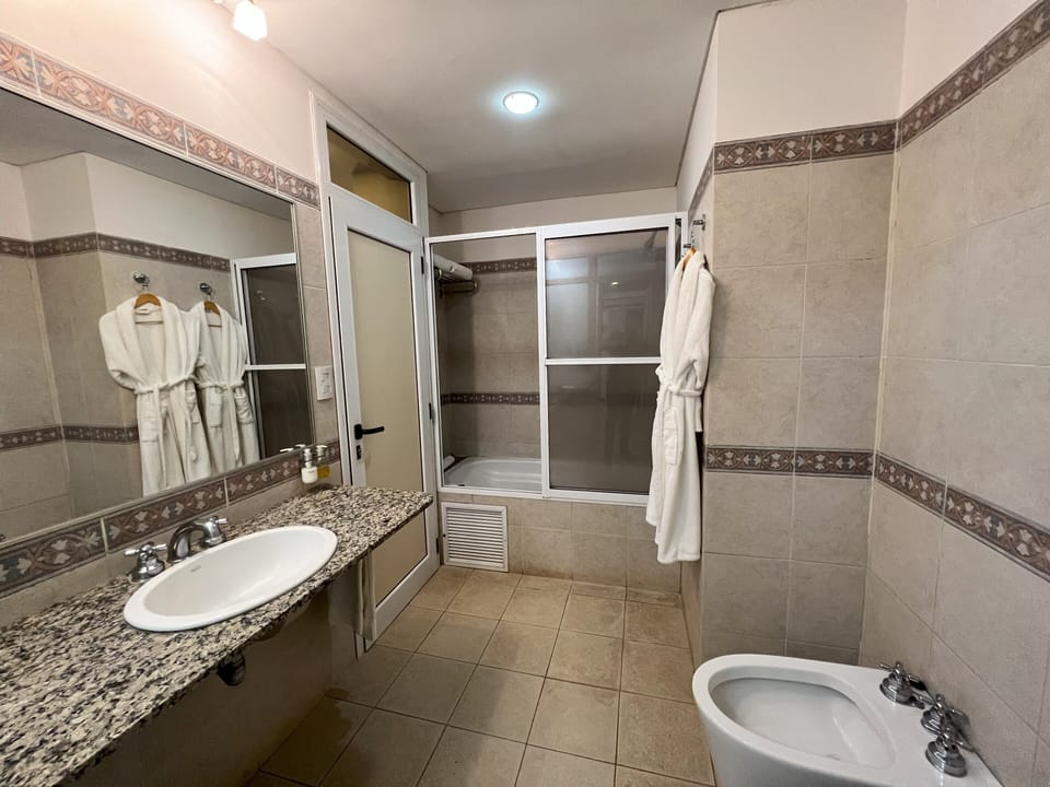 Executive Suite | Bathroom | Hair dryer, bathrobes, bidet, towels