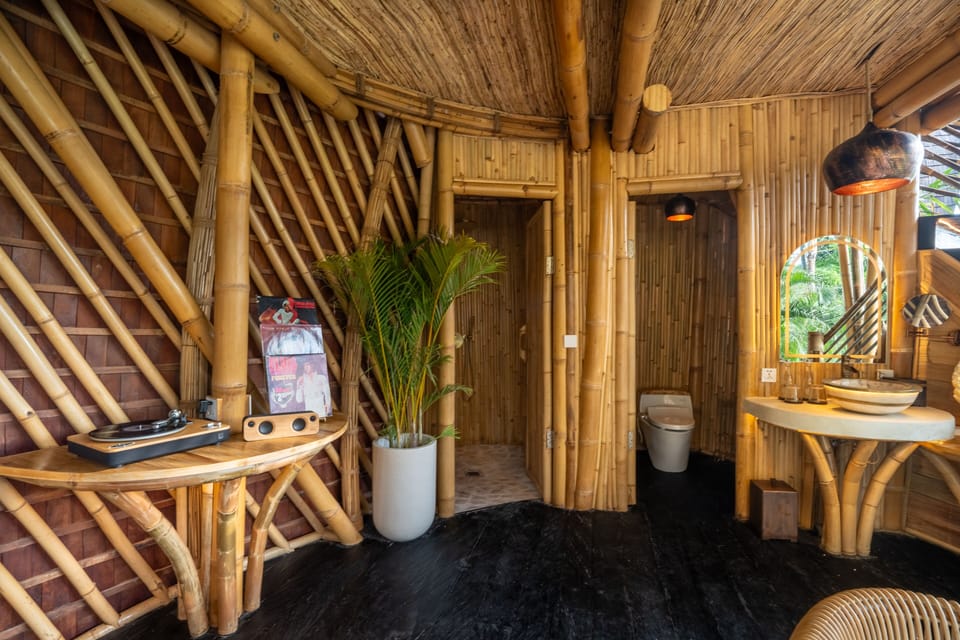 Sawah View Pool Villa | Bathroom | Shower, free toiletries, hair dryer, bathrobes