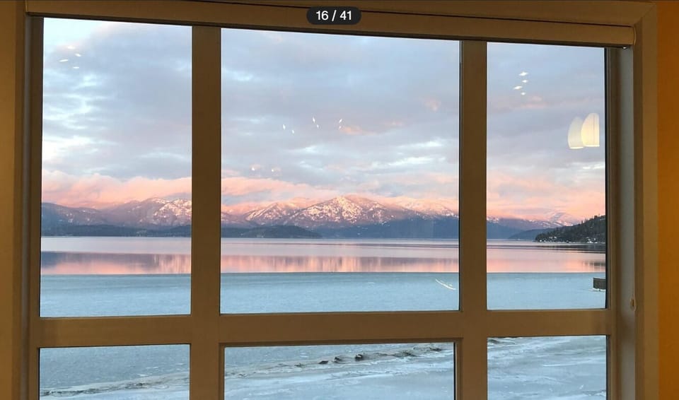 Alpine glow off the mountains 