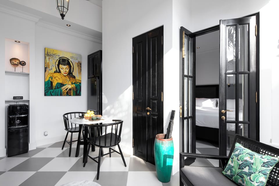 Deluxe Villa | Private kitchen | Full-size fridge, microwave, stovetop, coffee/tea maker