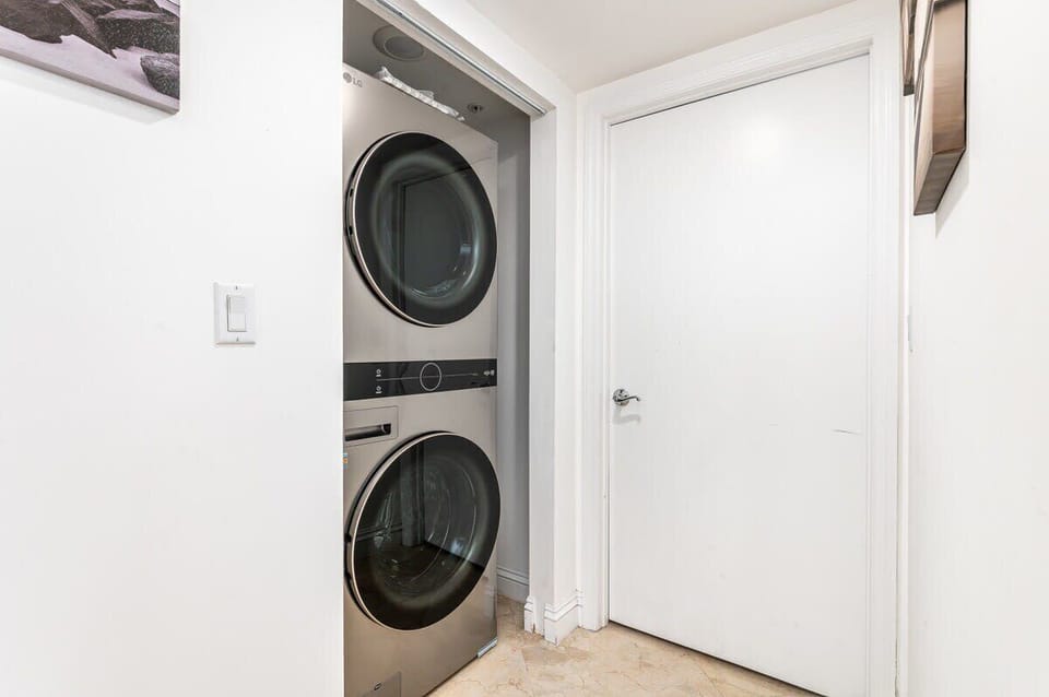 Washer/dryer in the unit for all your washing needs.s