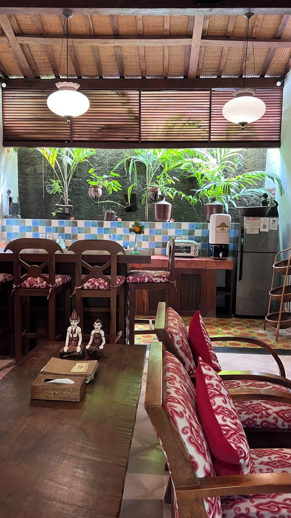 Family Villa, 2 Bedrooms, Garden View, Garden Area | Private kitchen | Full-size fridge, microwave (on request), stovetop, electric kettle