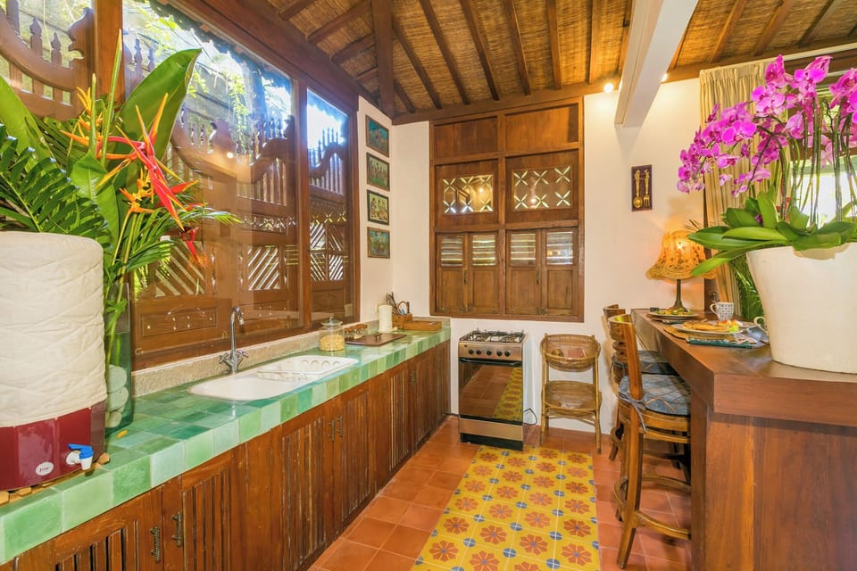 Villa, 1 Bedroom, Garden Area | Private kitchen | Full-size fridge, microwave (on request), stovetop, electric kettle