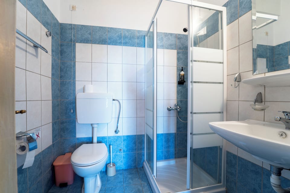Basic Double or Twin Room, 2 Twin Beds | Bathroom | Shower, hair dryer, towels