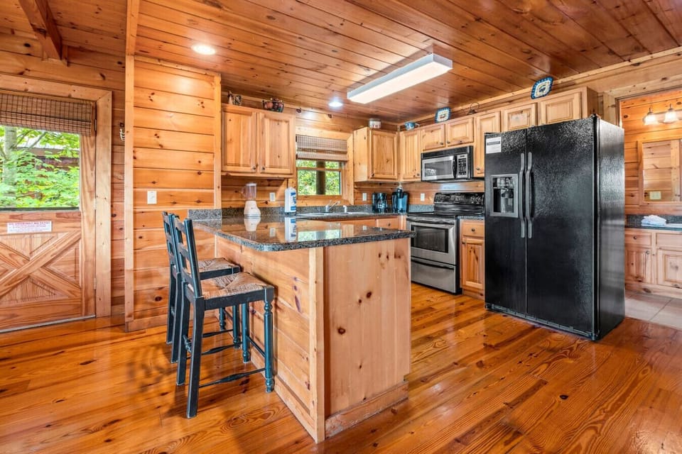Fully equipped kitchen with a suite of appliances and everything you need to make your own meals.