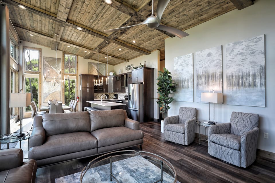 Contemporary style living and dining area

