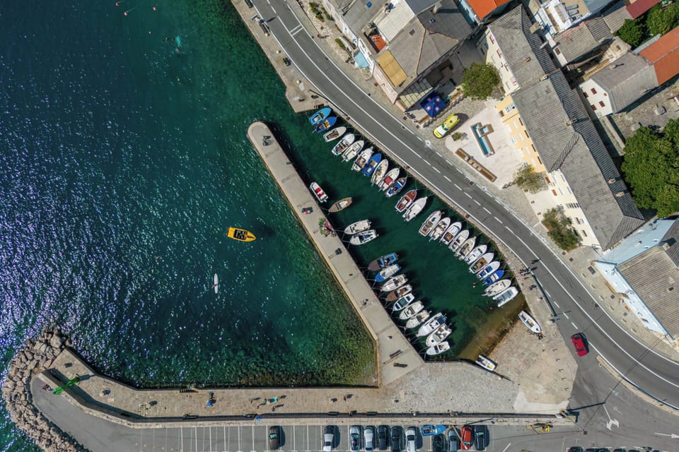 Honeymoon Apartment, 1 Bedroom, Air conditioning, Sea Facing (1BR Seafront Apartment Sanja Karlobag) | Aerial view