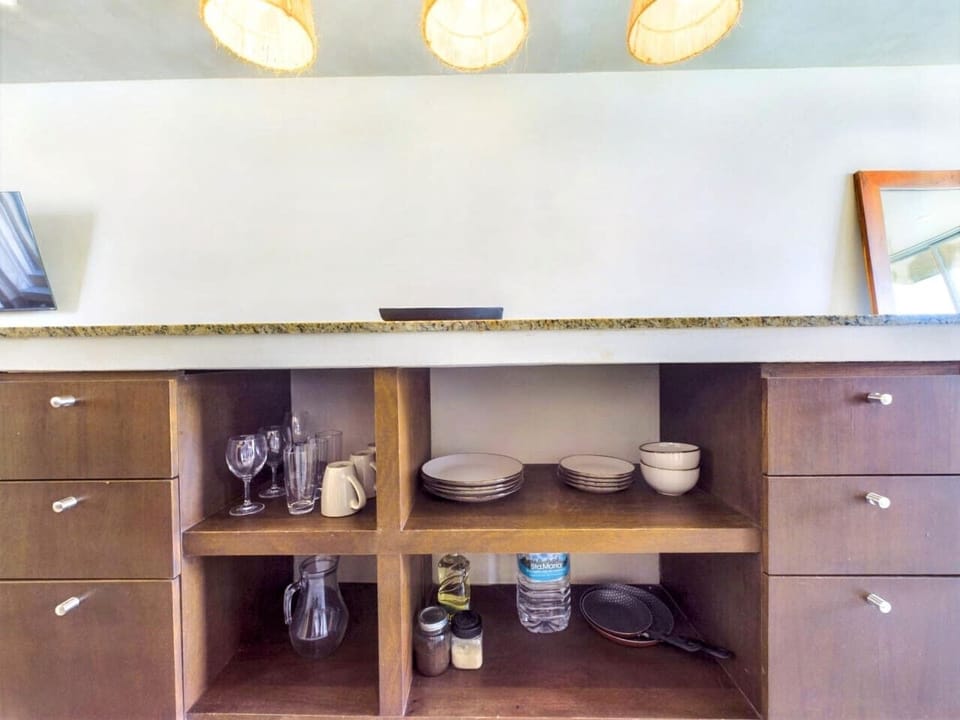 Cookware and amenities let you enjoy homemade meals with ease.