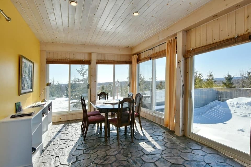 sun room with double sofa bed