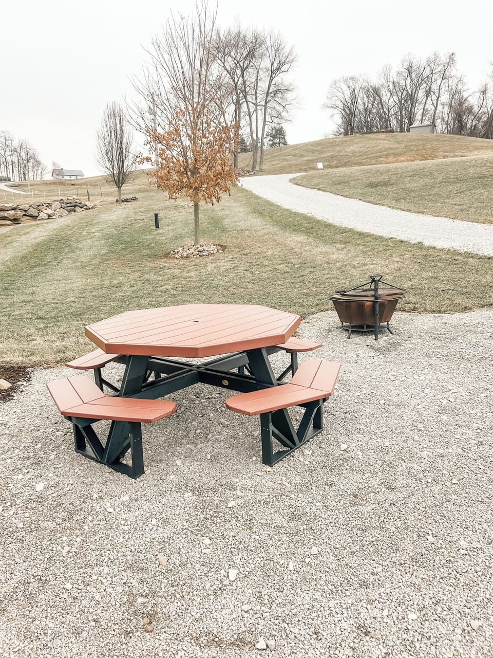 Outdoor picnic table