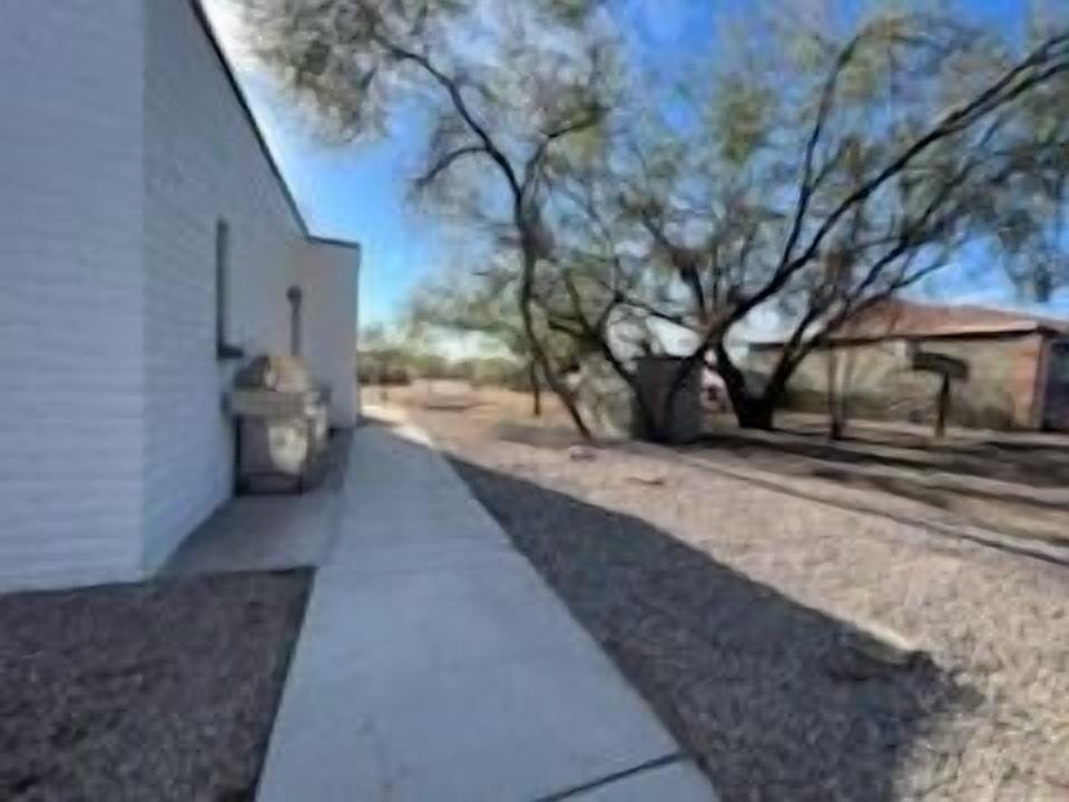 Walking to backyard 
