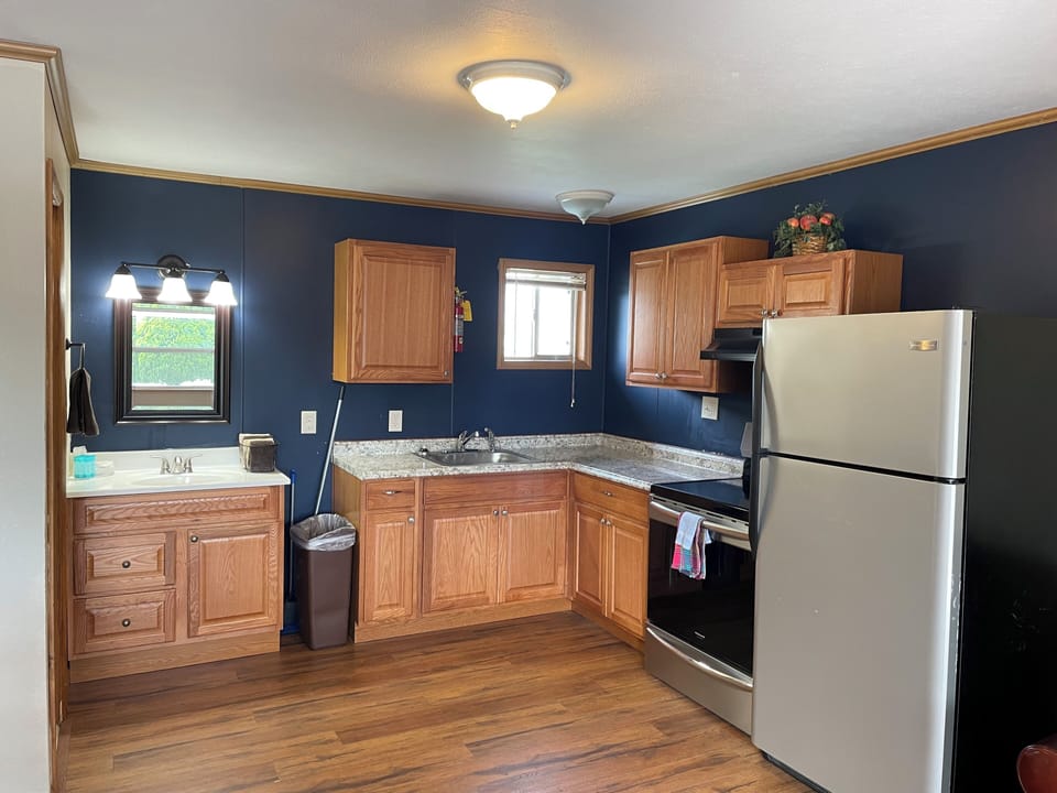 Room #203 | Private kitchen | Microwave, coffee/tea maker