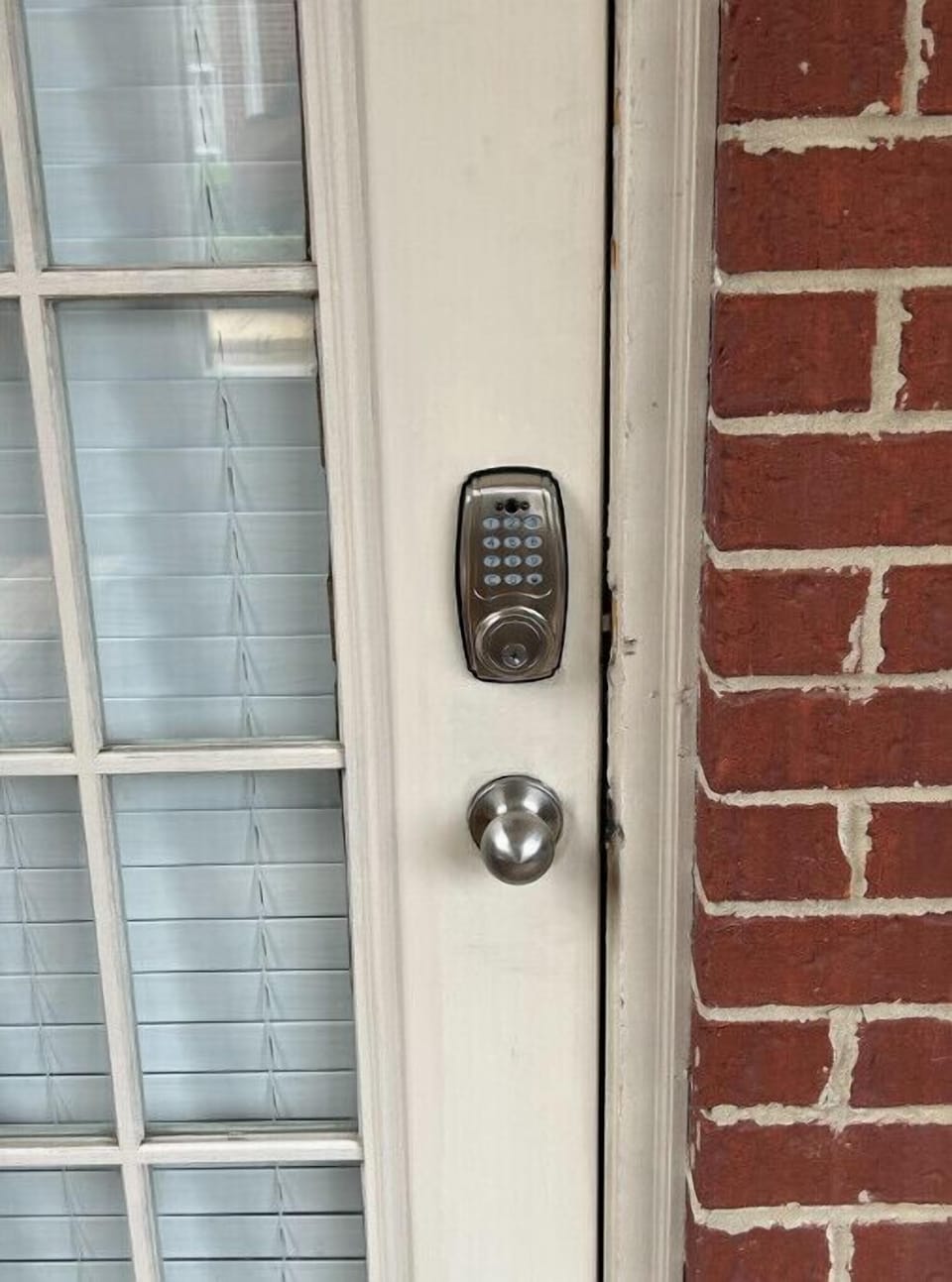 Key pad entry on condo patio