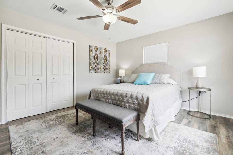 Bedroom 1 | Queen Bed | Linens Provided | Smart TV