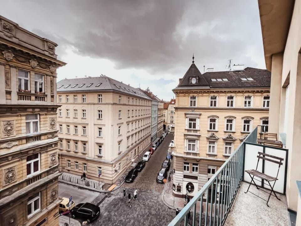 Terrace with a street view