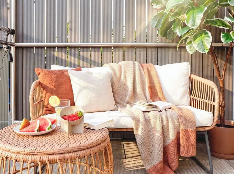 The furniture on the terrace