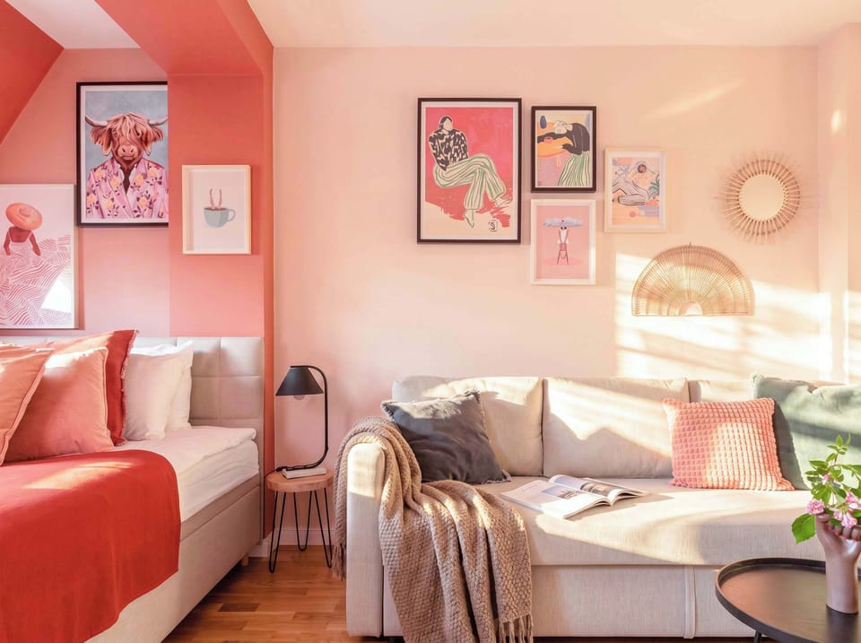 The apartment is equipped with queen size bed and convertible sofa bed for up to 4 people to sleep