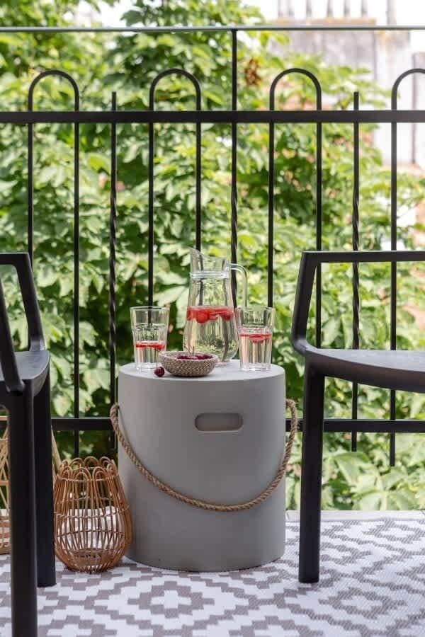 The private balcony with outdoor seating to enjoy sunny days