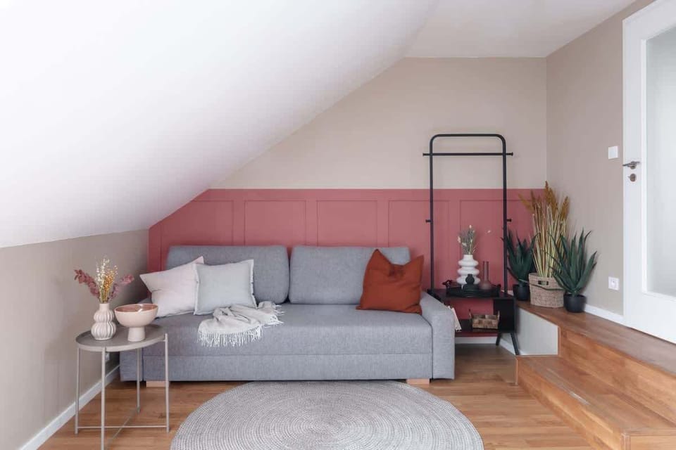 Convertible sofa bed in the bedroom