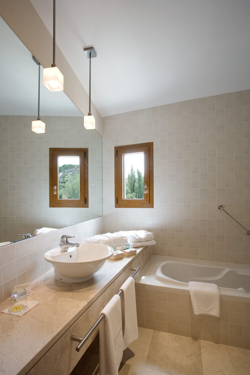 Free toiletries, hair dryer, bidet, towels