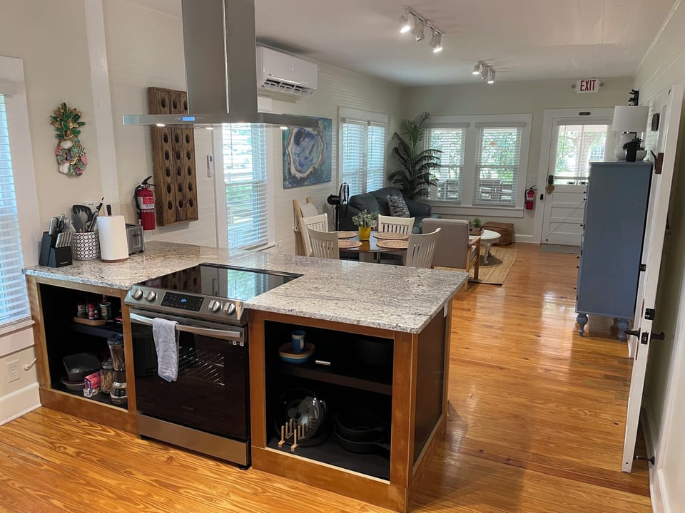 Open kitchen island bar