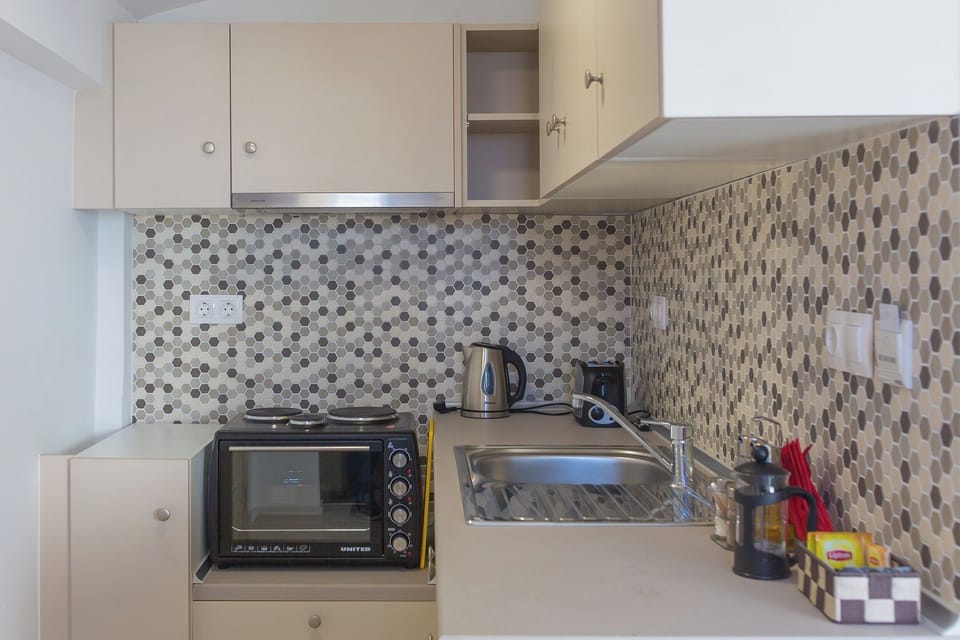 Superior Apartment, 1 Bedroom, City View | Private kitchen | Mini-fridge, microwave, oven, griddle