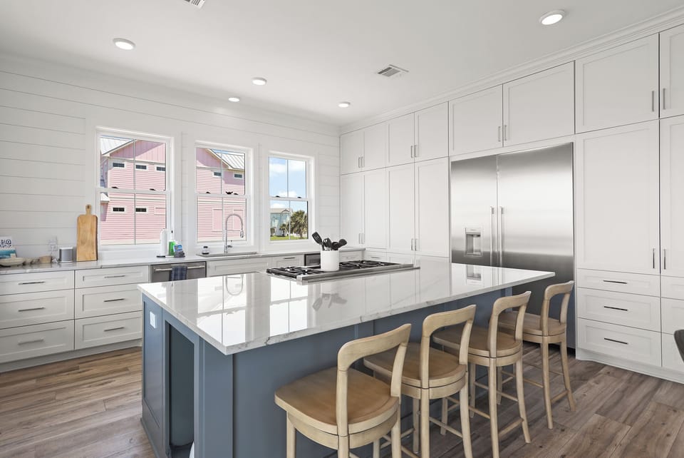 Brand new stainless steel appliances.
