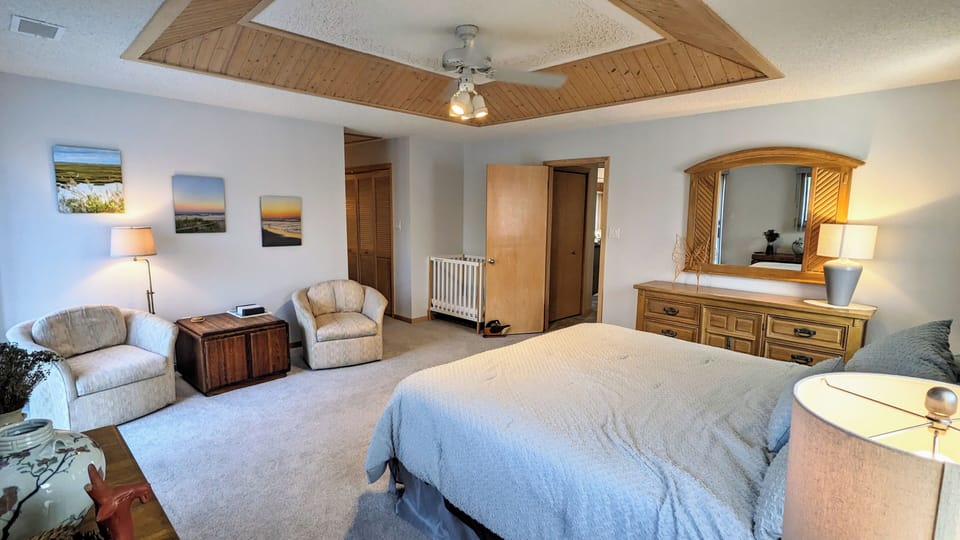 Master bedroom and crib