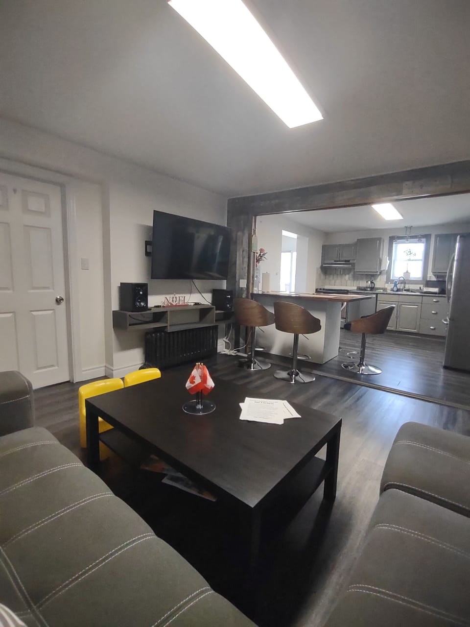 Living  room open concert to full kitchen.