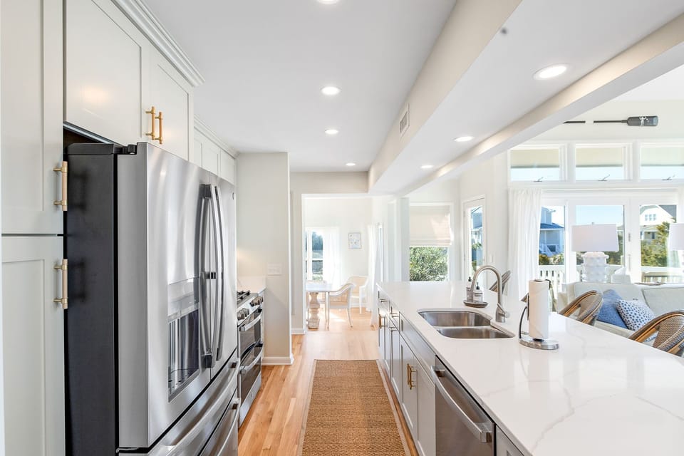 Stainless steel appliances and gas range