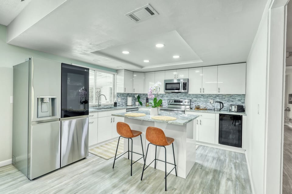 Modern kitchen with WINE COOLER
