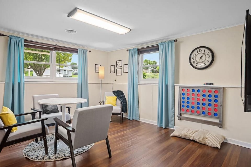Take a break from the action and relax in the cozy seating area in the game room.