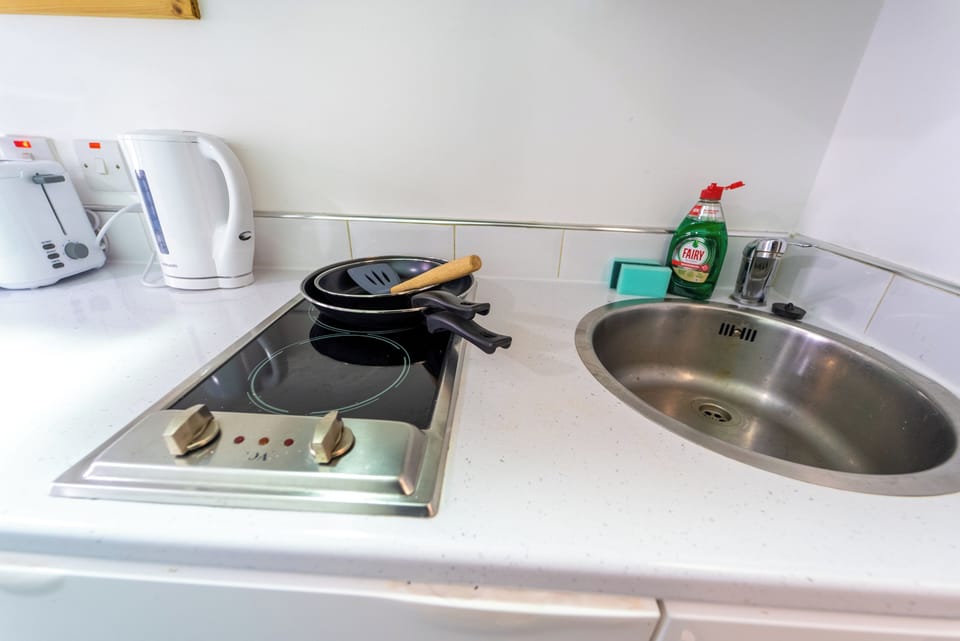 Studio | Private kitchen | Fridge, microwave, stovetop, electric kettle