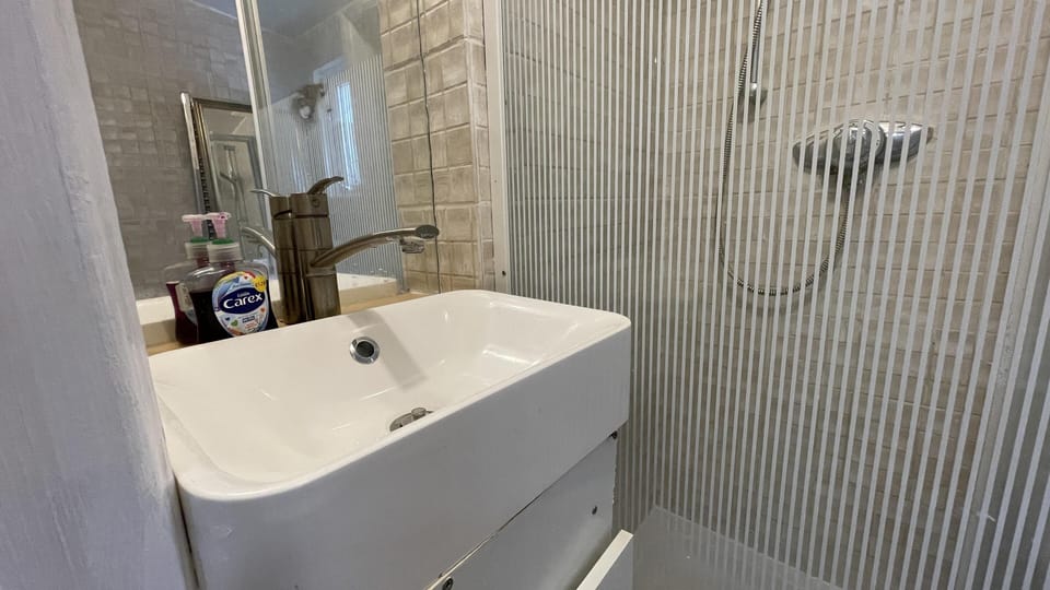 Studio | Bathroom | Shower, hair dryer, towels