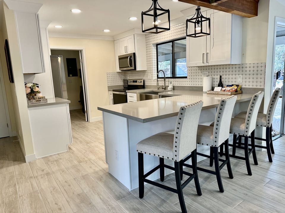 Kitchen island with bar seating 