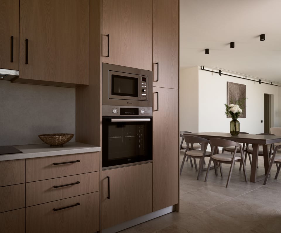 An aspect of the amazing kitchen and indoor dining area.
