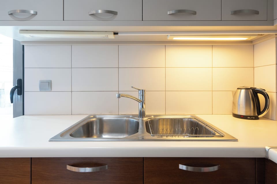 City Apartment | Private kitchen | Fridge, microwave, oven, stovetop