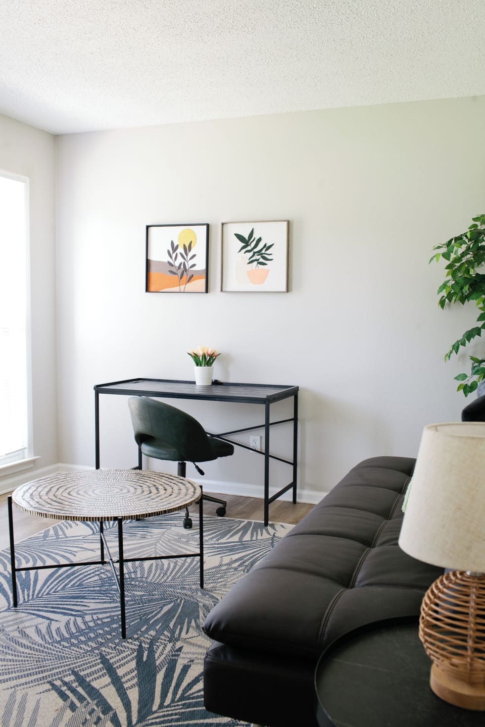 The fold out futon can come in handy with late nights or kiddos