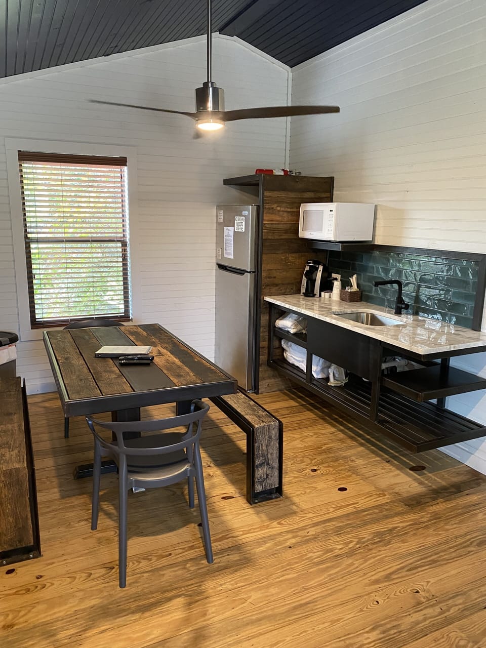 Fridge, microwave, coffee/tea maker